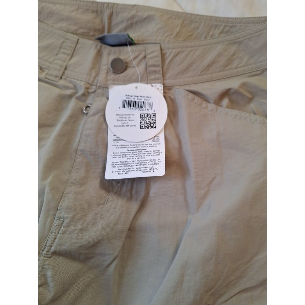 NoBugs Insect Repellent Cargo Pants Mens 30x32 Khaki Insect Shield - Picture 3 of 7